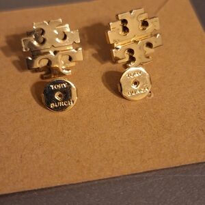 Tory Burch Gold Logo Earrings
